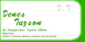 denes tuzson business card